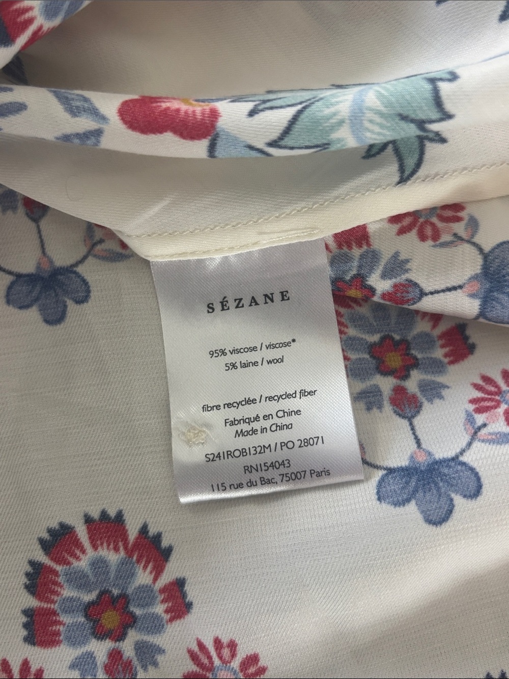 Sézane Fernande Dress with Belt in Milo Print Women's Size 8 / 40 EUC - Picture 13 of 15